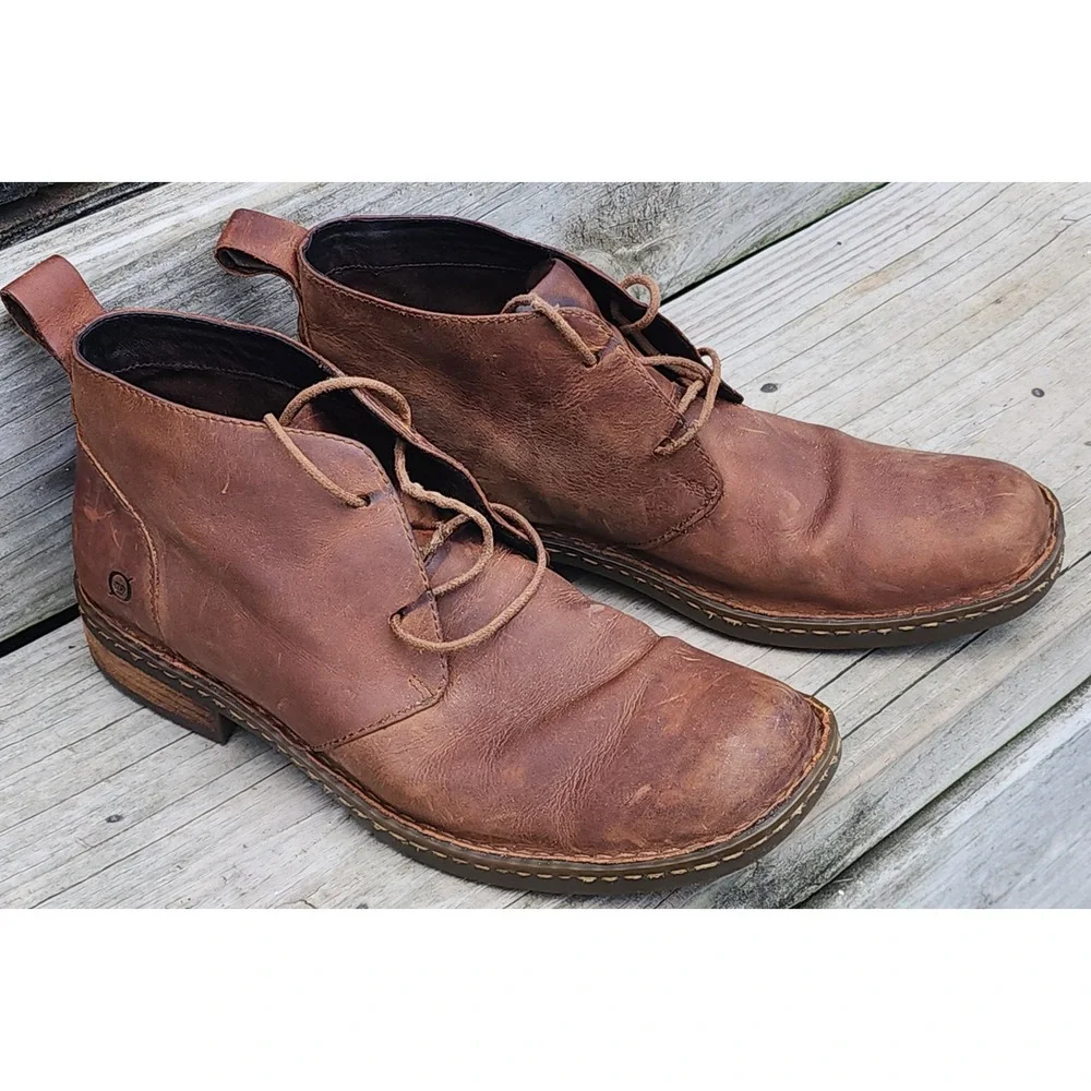 Born Hemlock Brown Distressed Leather Chukka Boots Mens Size 11 M Gorpcore